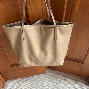 CAMPOS Tan Leather Large Tote Bag Shopper Purse